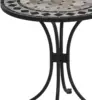 Home Styles Small Outdoor Bistro Table with Marble Tiles Design Table Top Constructed From Powder Coated Steel, Black 2