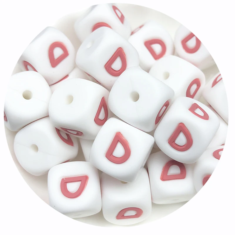 10 Stücke Neue 12mm Baby Silikon Buchstaben Perlen Schnuller Buchstaben Alphabet Perlen Kauen Zahnen Beißringe Pflege Dusche Geschenke BPA freies – Detail 7