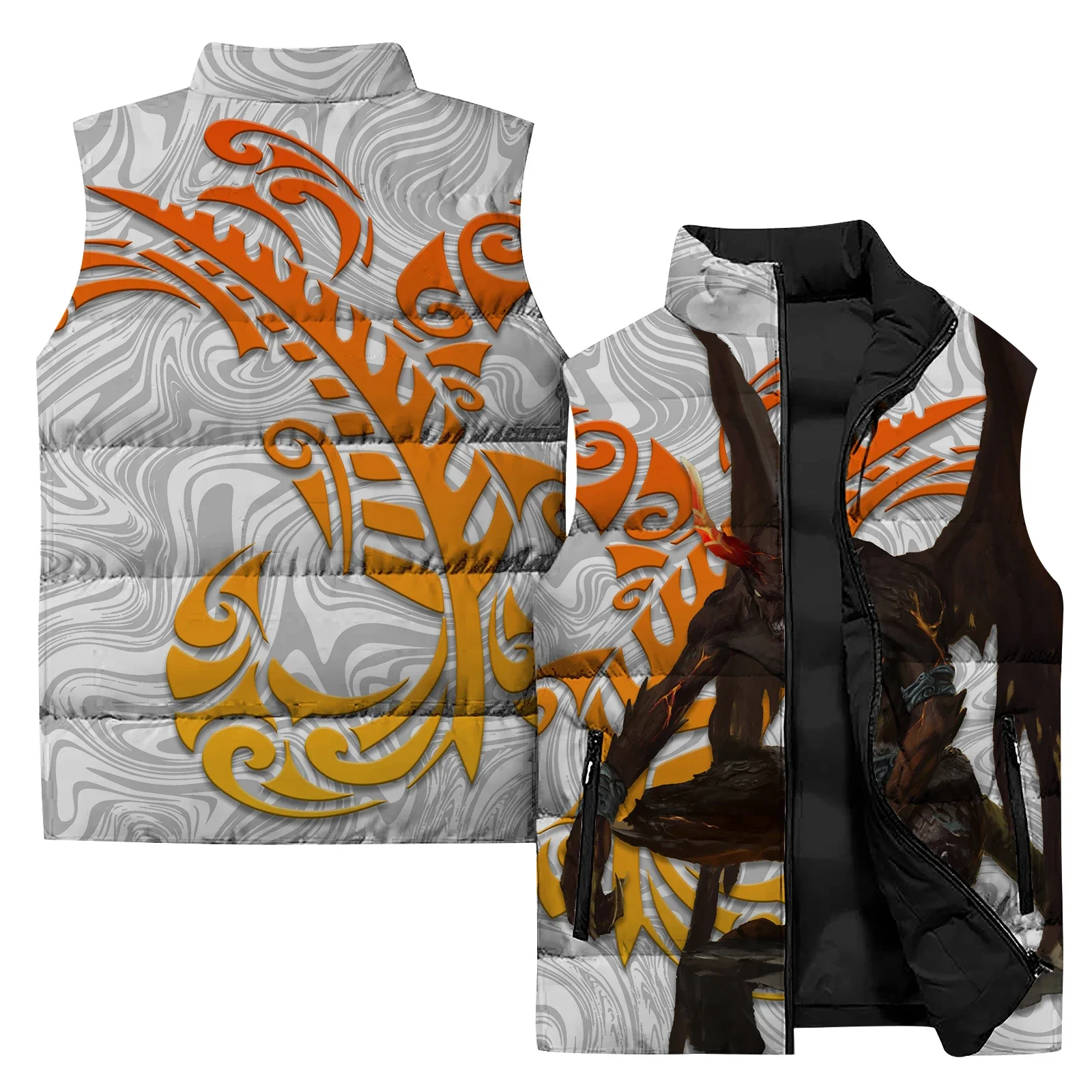 thumbnail image 1 of Ropa de hombre con protección contra el frío y el calor Chaquetas de invierno para hombre con estampado de monstruos a la moda Chalecos a prueba de viento y frío con estampados personalizados de moda, 1 of 5