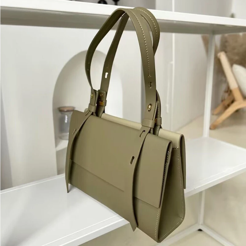 2023 Tote Bag for Women Fashion Genuine Leather Double Sided Design Trend Lady Handbag Large Capacity Underarm One Shoulder Bag