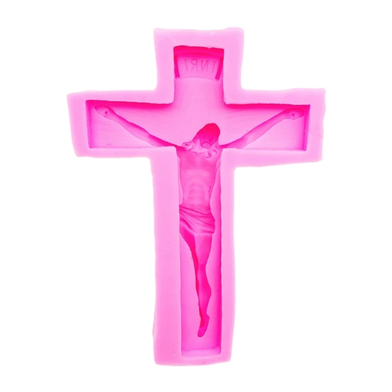 

MXME Fashion DIY Keychain Silicone Mold Crucifix Shaped Resin Mould Jesus-Cross Mold
