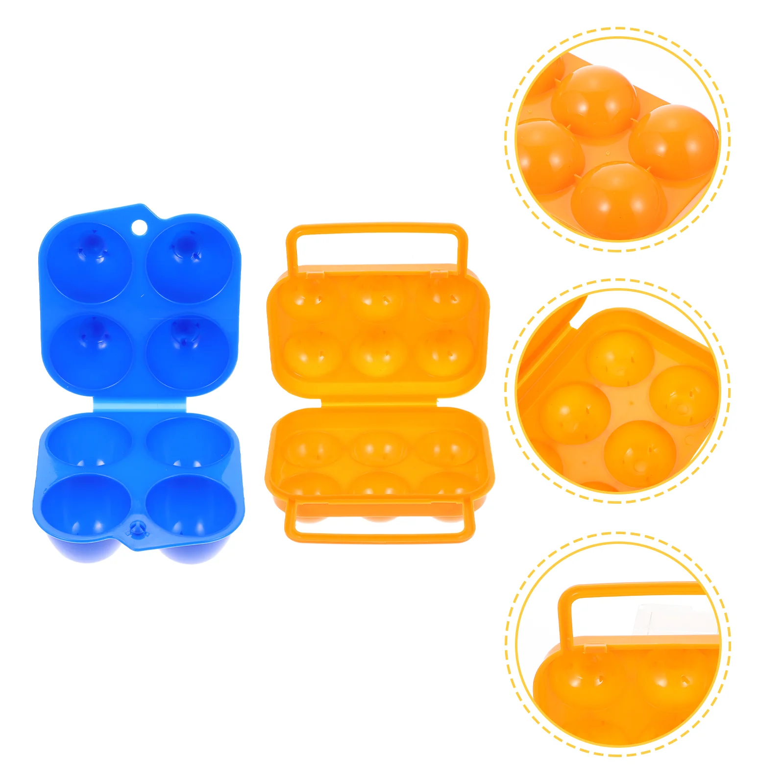 

2 Pcs Egg Storage Box Holder for Fridge Containers Trays Camping Plastic Boxes Eggs Case