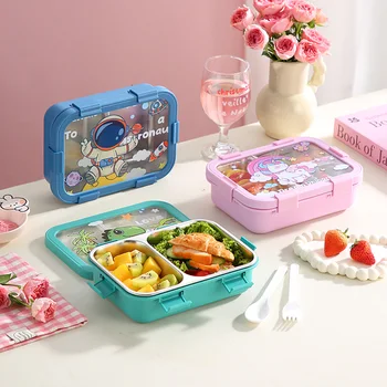 Cartoon Lunch Box Set for Students And Office Workers with Sealed Preservation Cup Portable Meal Container with Soup Bowl 1