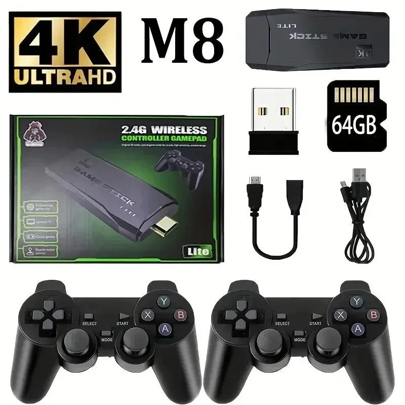 새롭고 세련된 성인 및 어린이용 M8 홈 TV 게임 콘솔, 520가지 게임, USB 무선 듀얼 P, 2.4G 고화질 HDMI