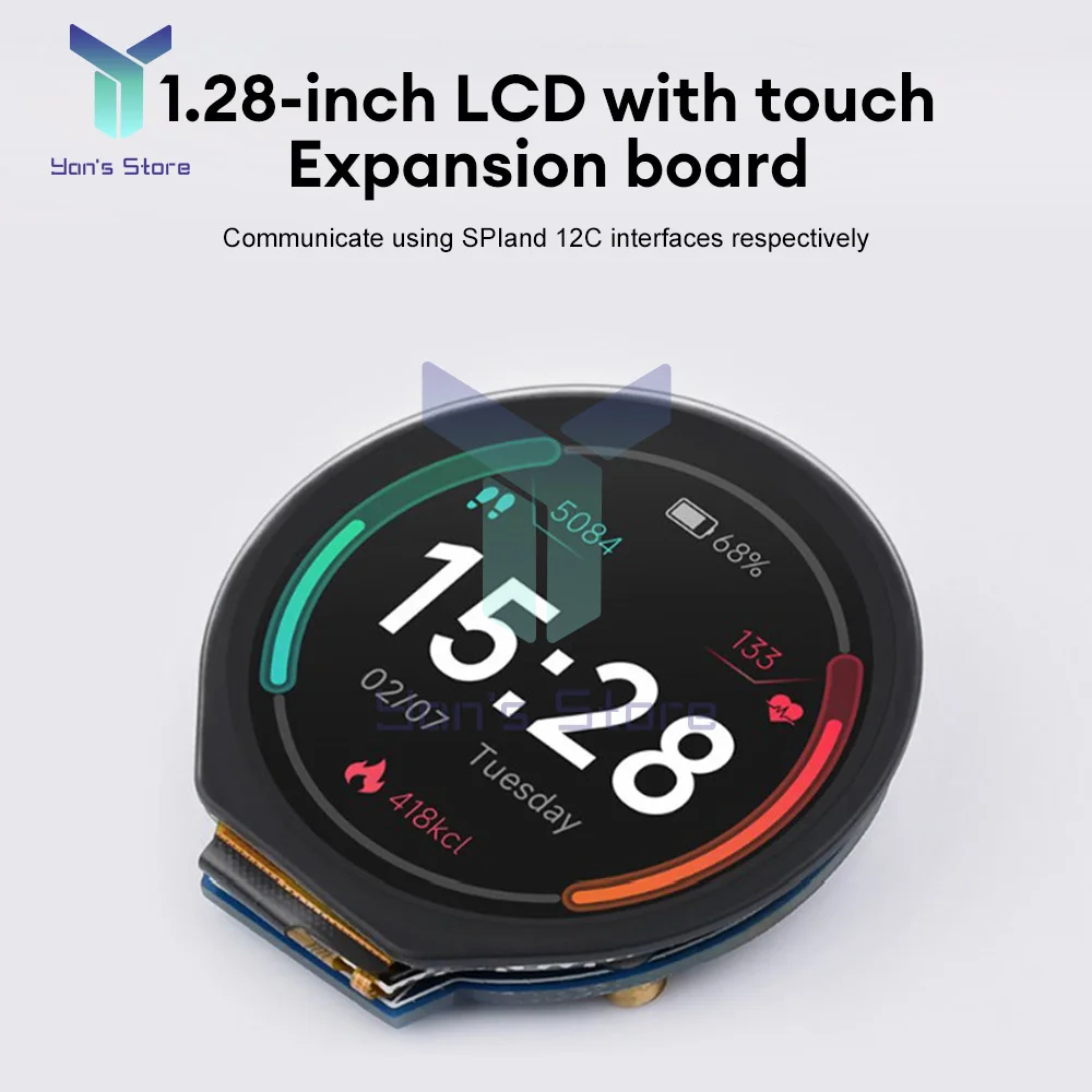 

1.28 Inch Smart Circular Touch Screen Panel 240*240 Pixels Display Screen For Capacitive Touch Intelligent Device Development
