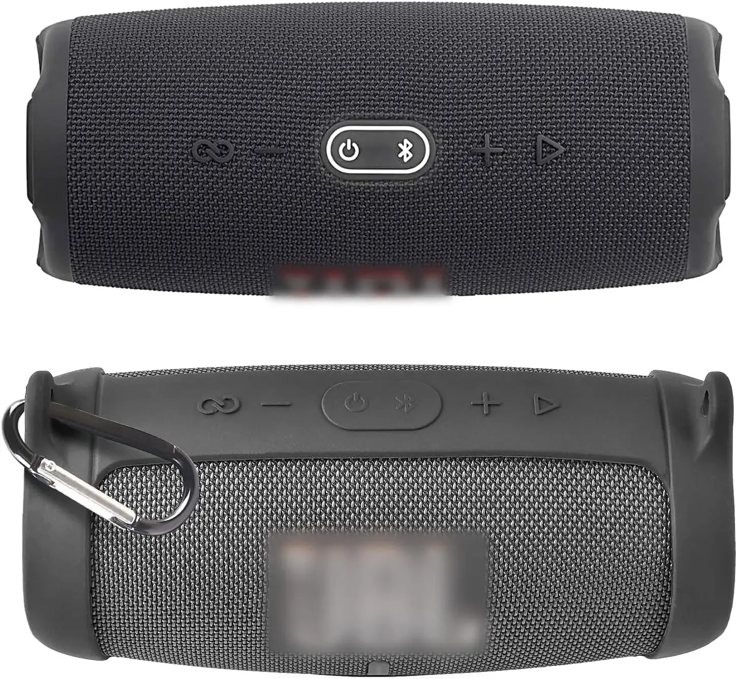 Silicone Protective Case with Shoulder Strap and Carabiner for Portable Bluetooth Speaker