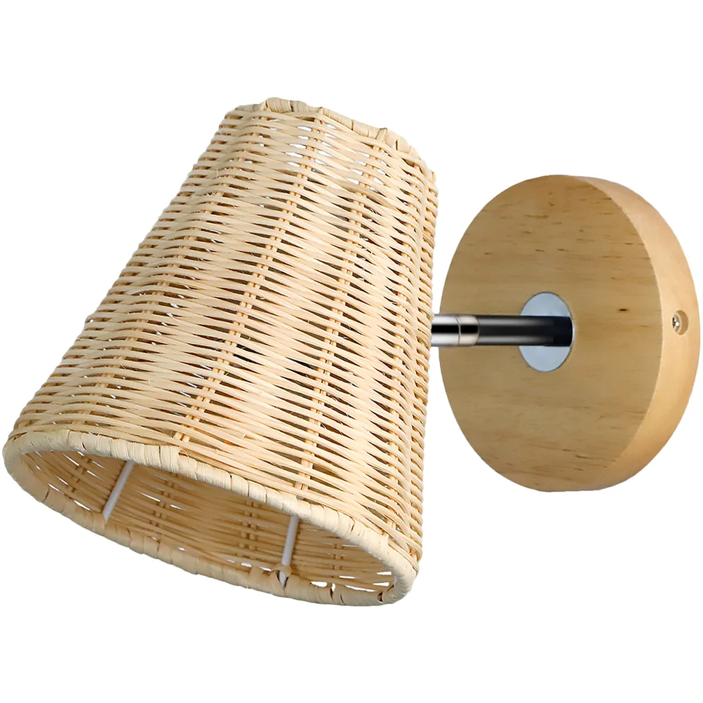 

Wall Sconce Lights for Bedroom Mounted Lamp Fixtures Farmhouse Bedside Metal Rattan Sconces Lighting Modern Night