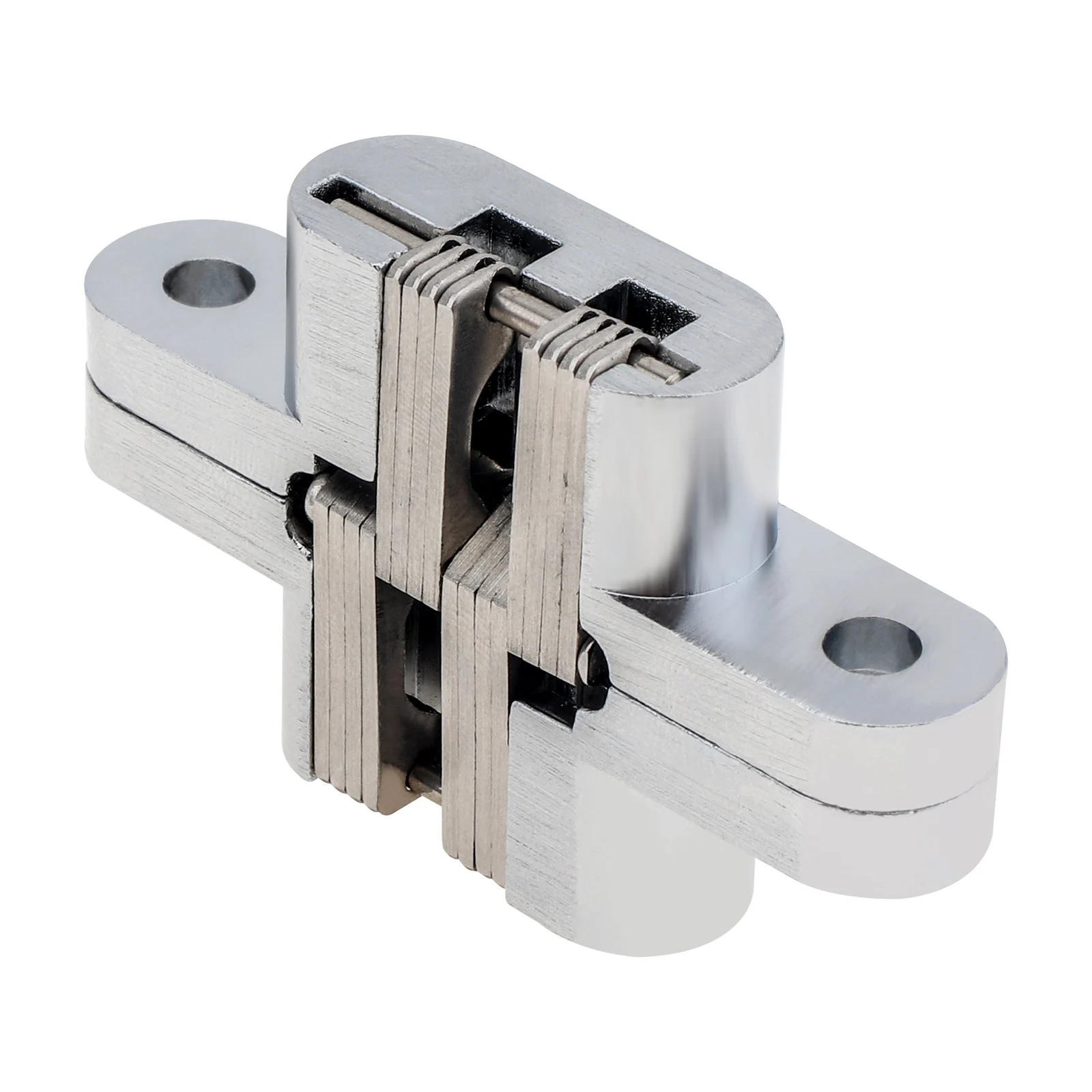 2pcs Stainless Steel Hidden Door Hinges 180 Degree Concealed Cabinet Bookcase Wardrobe Closet Door Hinges Furniture Hardware