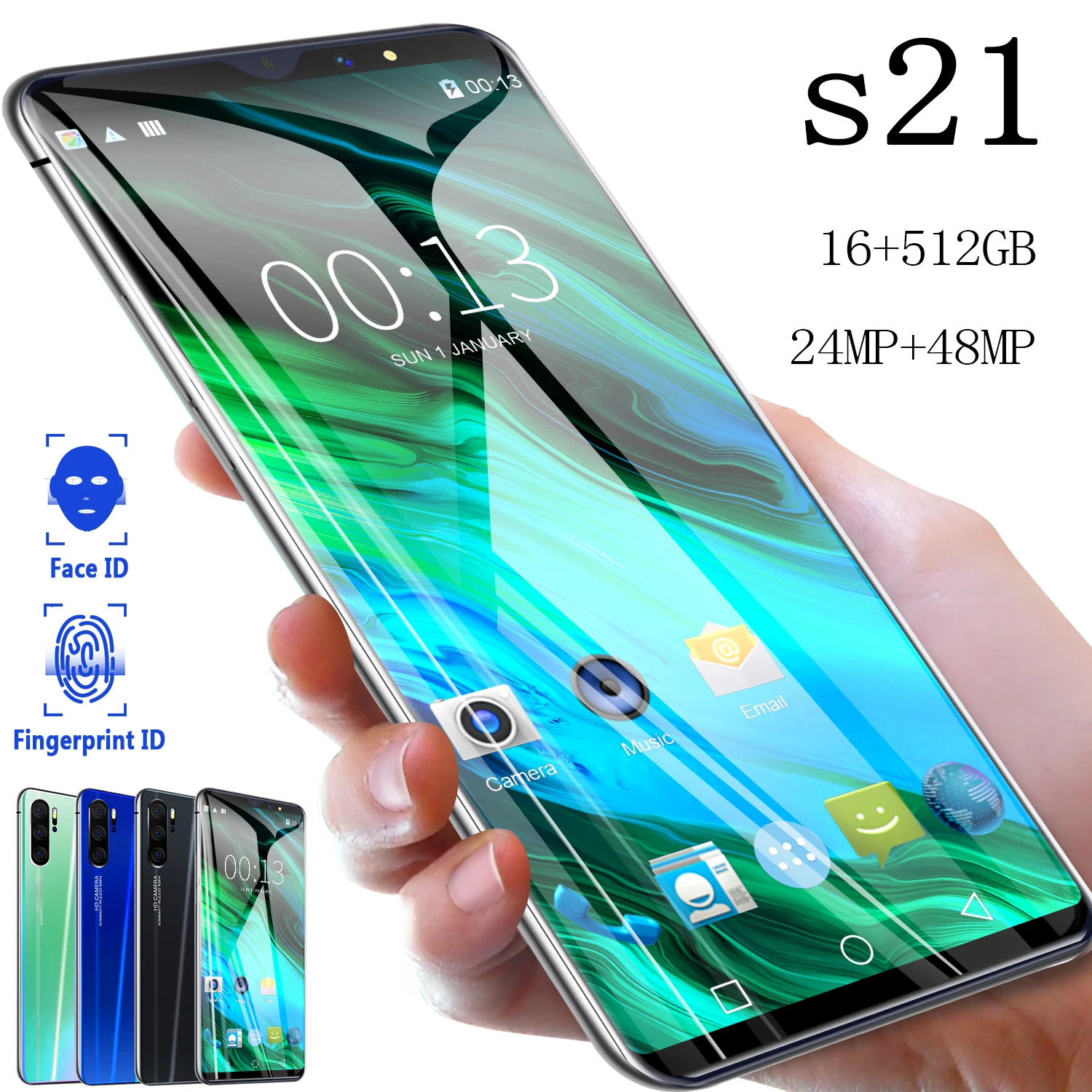2022 New S21 Ultra Mobile 5G Phones 16+512GB Cellphone 10Core