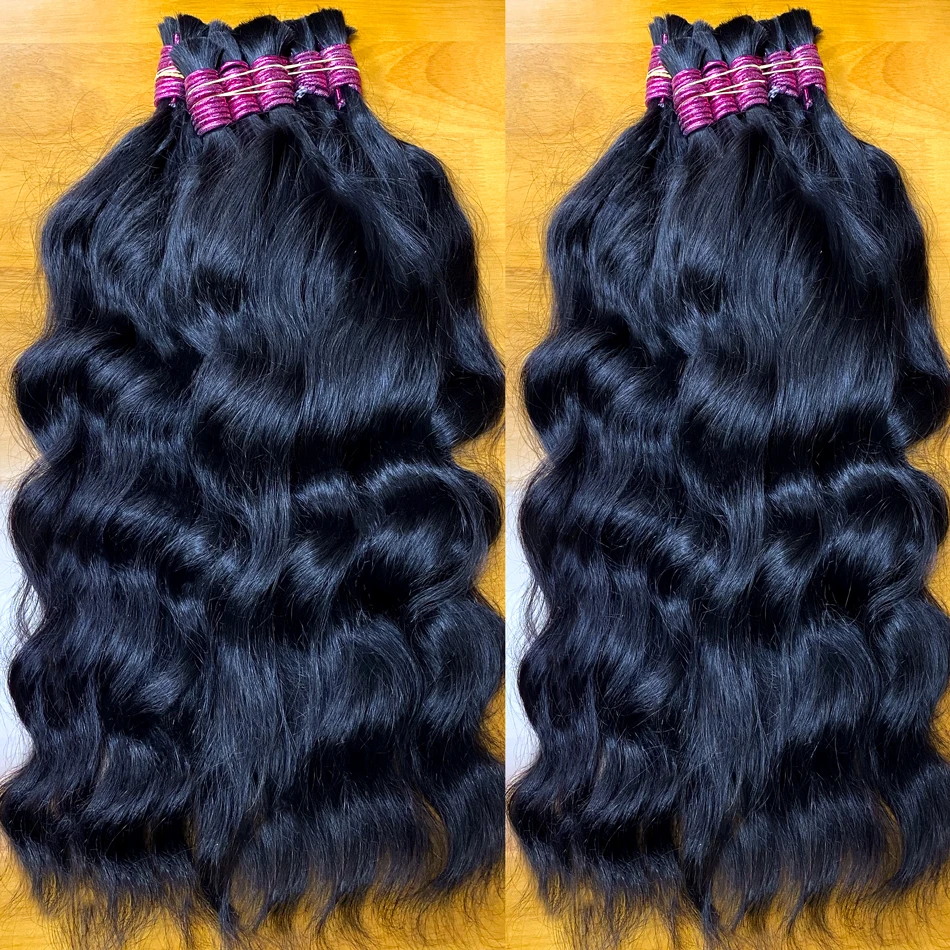 No Weft Human Hair Bulk Extension Virgin 100% Human Hair Deep Curly 10A Bulk Weaving Braiding Unprocessed Cabelo Humano