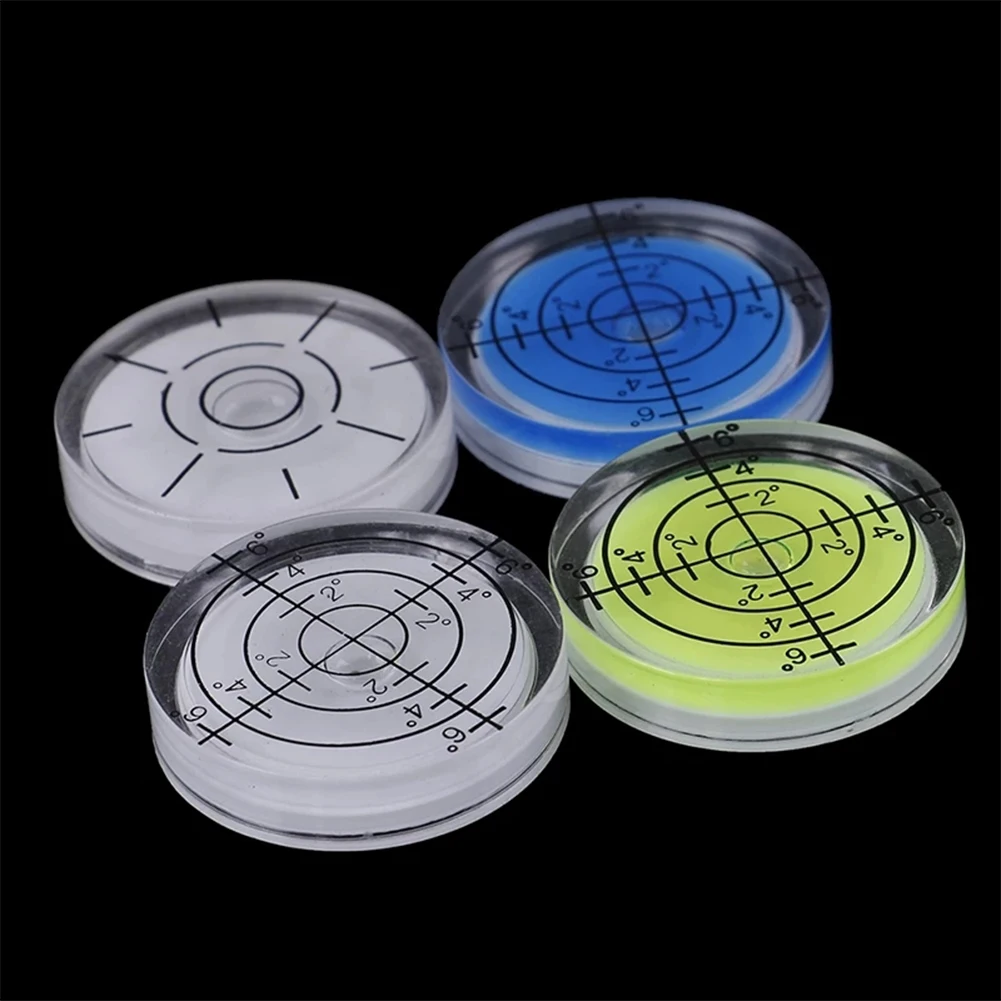 32*7mm Bubble Level Plastic Bullseye Level Bead Spirit Bubble Degree Mark Surface Level Round Circular Measuring Tool 100pcs 7 26mm plastic circular bubble level surface level spirit level round for photo frame