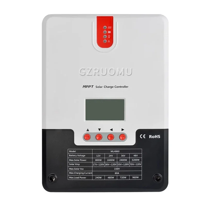 

MPPT 60A Solar Charge Controller Solar Battery Panels Regulator Lithium Battery Lead-Acid Universal Controller 12V 24V 36V 48V