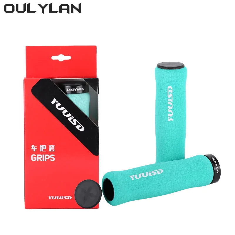 

Oulylan Sponge MTB Grips With Dust Plug Ultralight Bicycle Handlebar Cover Anti-skid Cozy Bike Handle Alloy Cycling Accessories