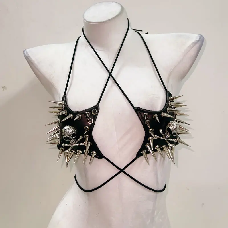 TAVIMART  -  Gothic Tank Tops Punk Tank Tops clothes crop top gothic clothes y2k top Skull top vintage tops y2k fashion  fairy grunge
