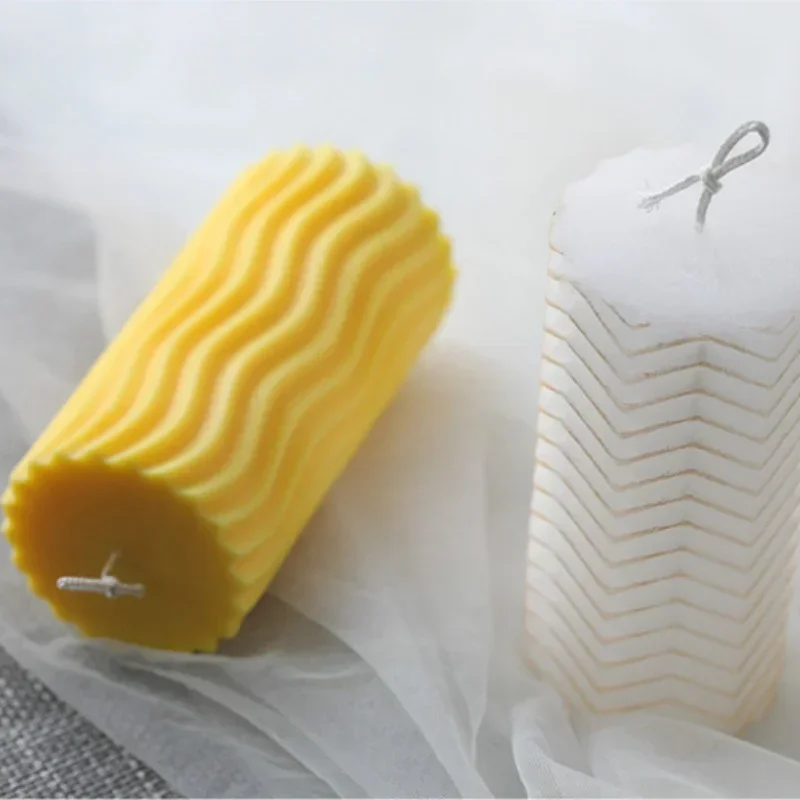 Soy Wax White Beeswax Paraffin Aromatherapy Candle DIY Materials 3D Creative Handmade Shaped Cylindrical Candle Mold