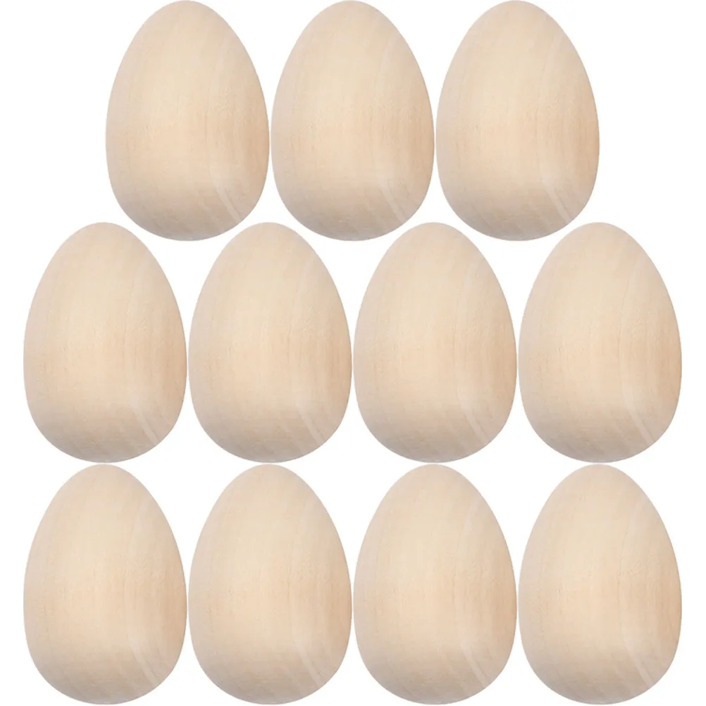 20Pcs 미완성 나무 부활절 달걀 DIY 페인팅 색칠 부드러운 나무 가짜 달걀 장식 부활절 파티 공예 장식
