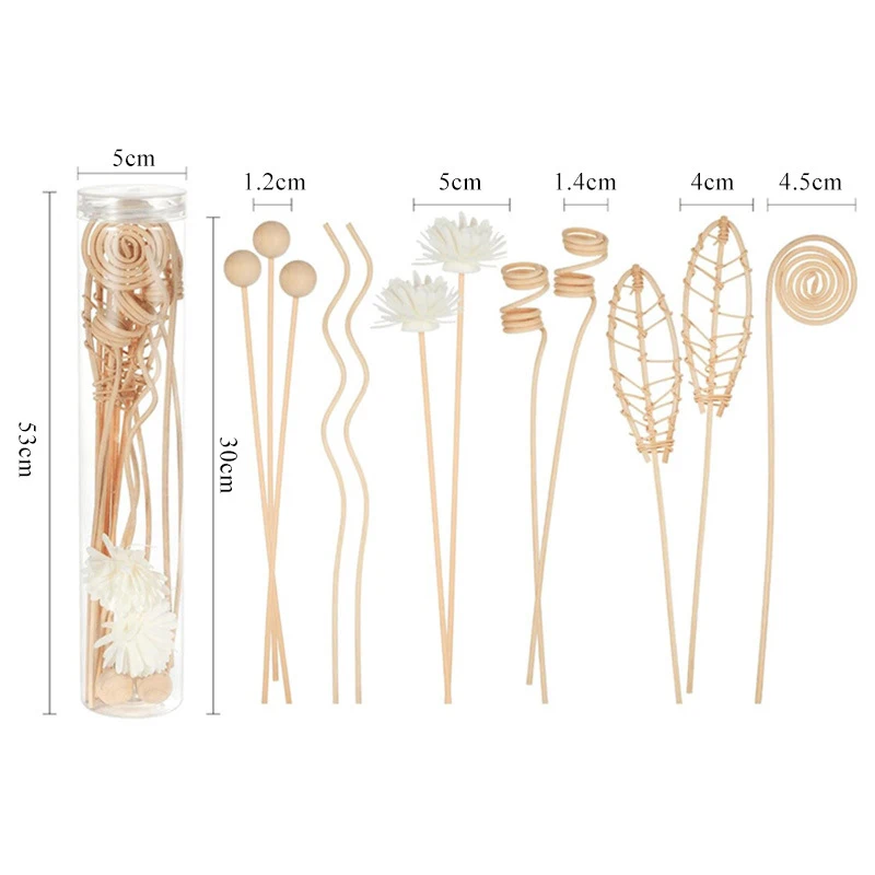 12 pezzi di fragranze senza fuoco diffusore di canna stick ornamenti fai da te decorazioni per la casa serie di loto bastoncini di rattan fiore