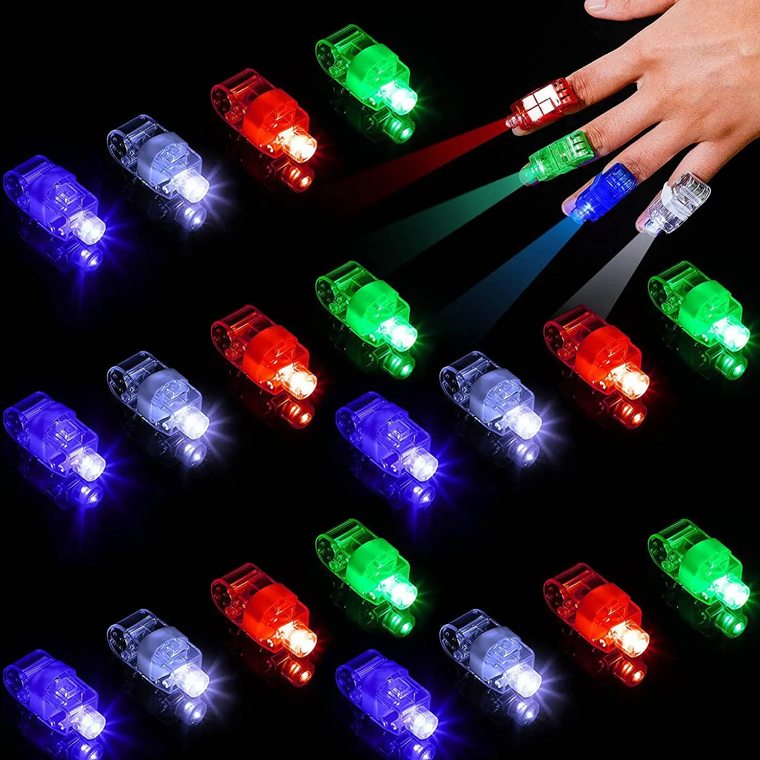 LED Finger Flashlights 10 Pieces 6 Color for Kids Birthday Party Supplies Rave Laser Finger Flashlights