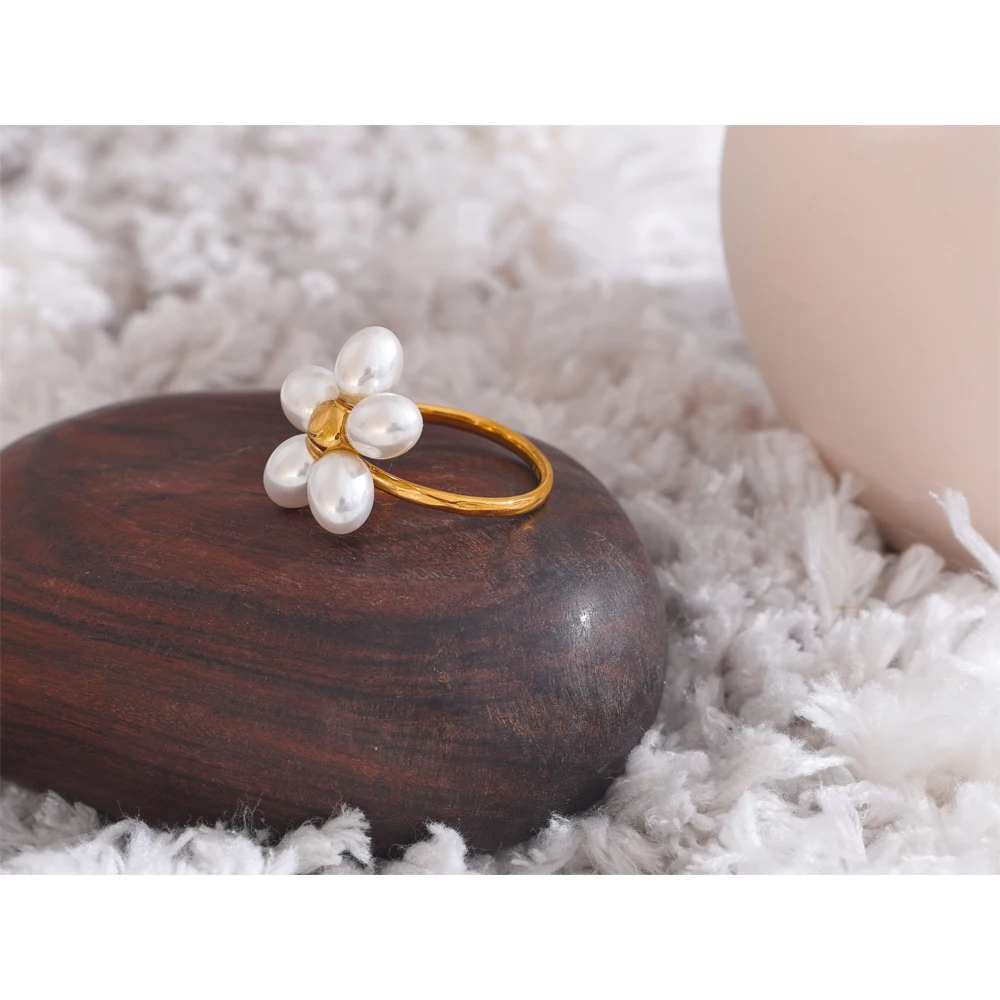 Yhpup Ring Imitation Pearls Women