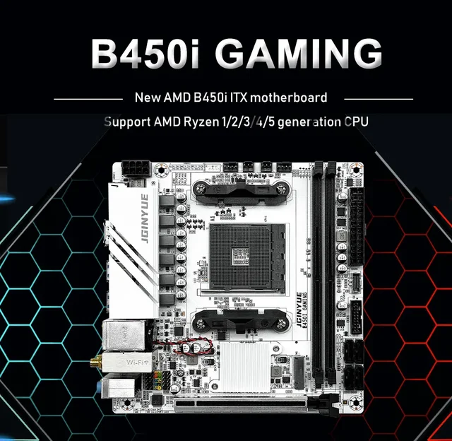 AMD Ryzen CPU와 호환되는 다양한 기능을 갖춘 JGINYUE AMD AM4 ITX 마더보드