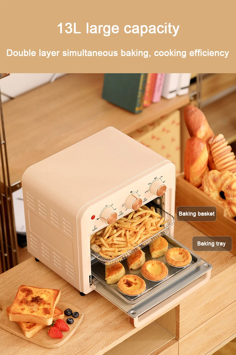 DMWD Household Electric Baking Oven 13L Multifunctional Oil Free Frying Machine French Fries BBQ Cooking Maker Fruit Dryer  220V 5