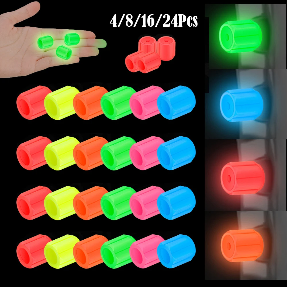 Doigt vertblanc Lumineux Bouchons de Valves Lumineux Pneu Casquettes