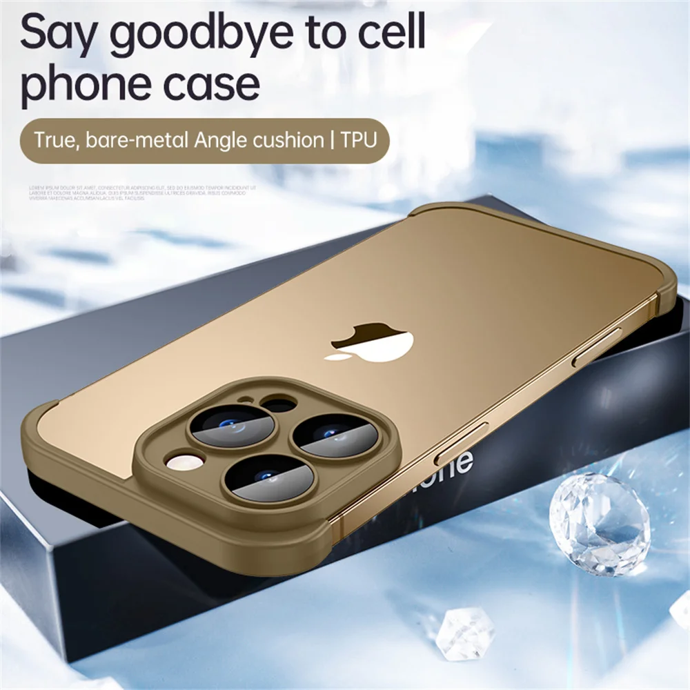 Ultra-Thin Frameless Protective Case with Corner Stickers and Cooling Technology