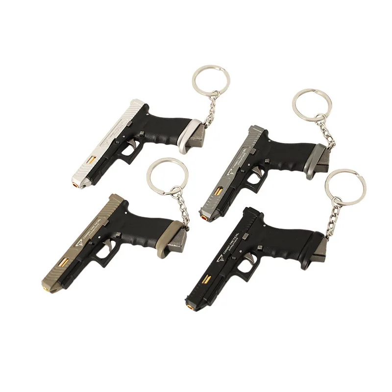 Bullet Gun Toy Miniature Ornament Miniature Figurines Mini Stress Relief Toy 1:3 Scale G34 Keychain Pendant Realistic Model Detachable Micro Tactical Pistol Model Men's Gift Decompression Gadget
