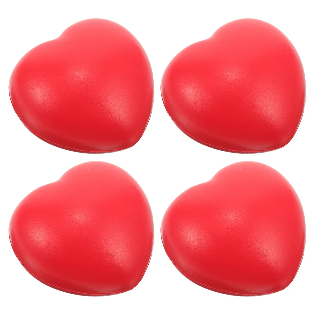 

4 Pcs Rehabilitation Grip Ball Finger Strength Trainer Hand Strengthener Red Training Equipment Pu Sponge