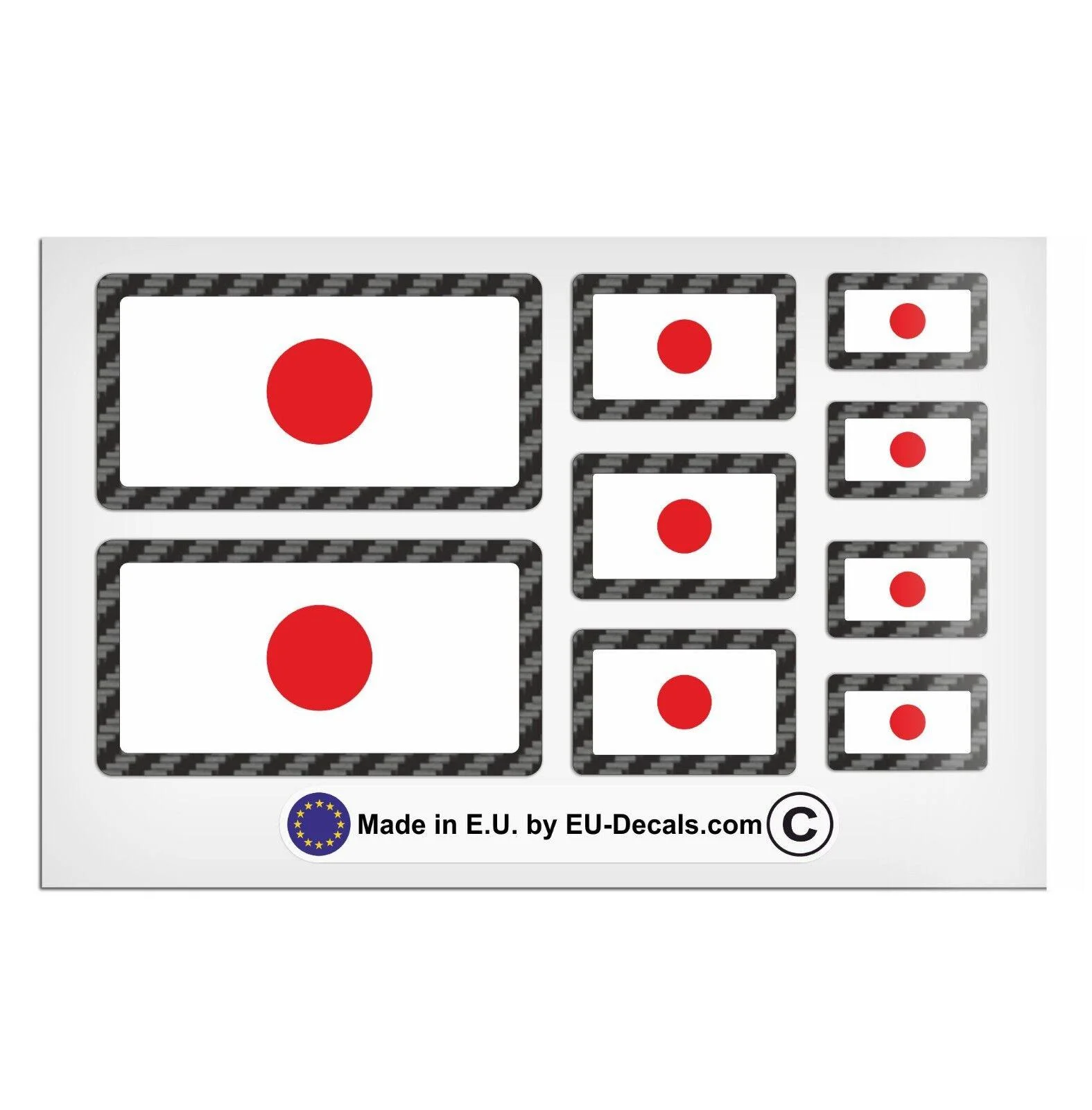 

Для 9X японских флагов, карбоновая наклейка, ламинированная наклейка, набор высококачественных наклеек