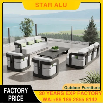 Outdoor Furniture Aluminum Sofa Set Garden Sofa and Coff Table Set Metal Patio Sofa 1