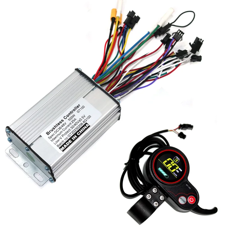 

Six Mosfet 500W 25A 36V/48V/60V BLDC Electric Ccooter Controller and GT-100 LCD Display One Set