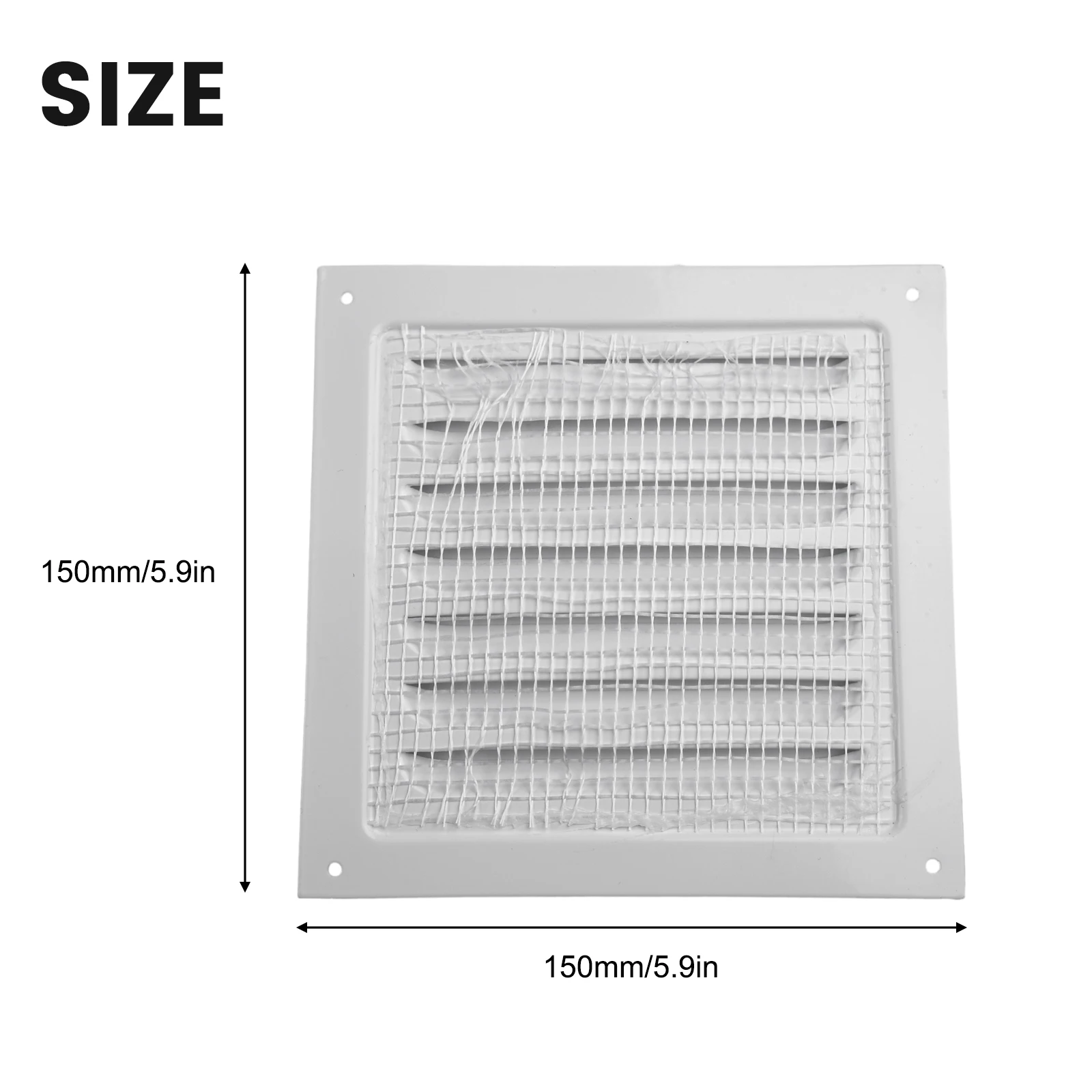 

150/200/250/300mm Aluminum Louver Vent Grille Cover Square Vent Insect Screen Cover Ventilation Grille Vents For Home Office