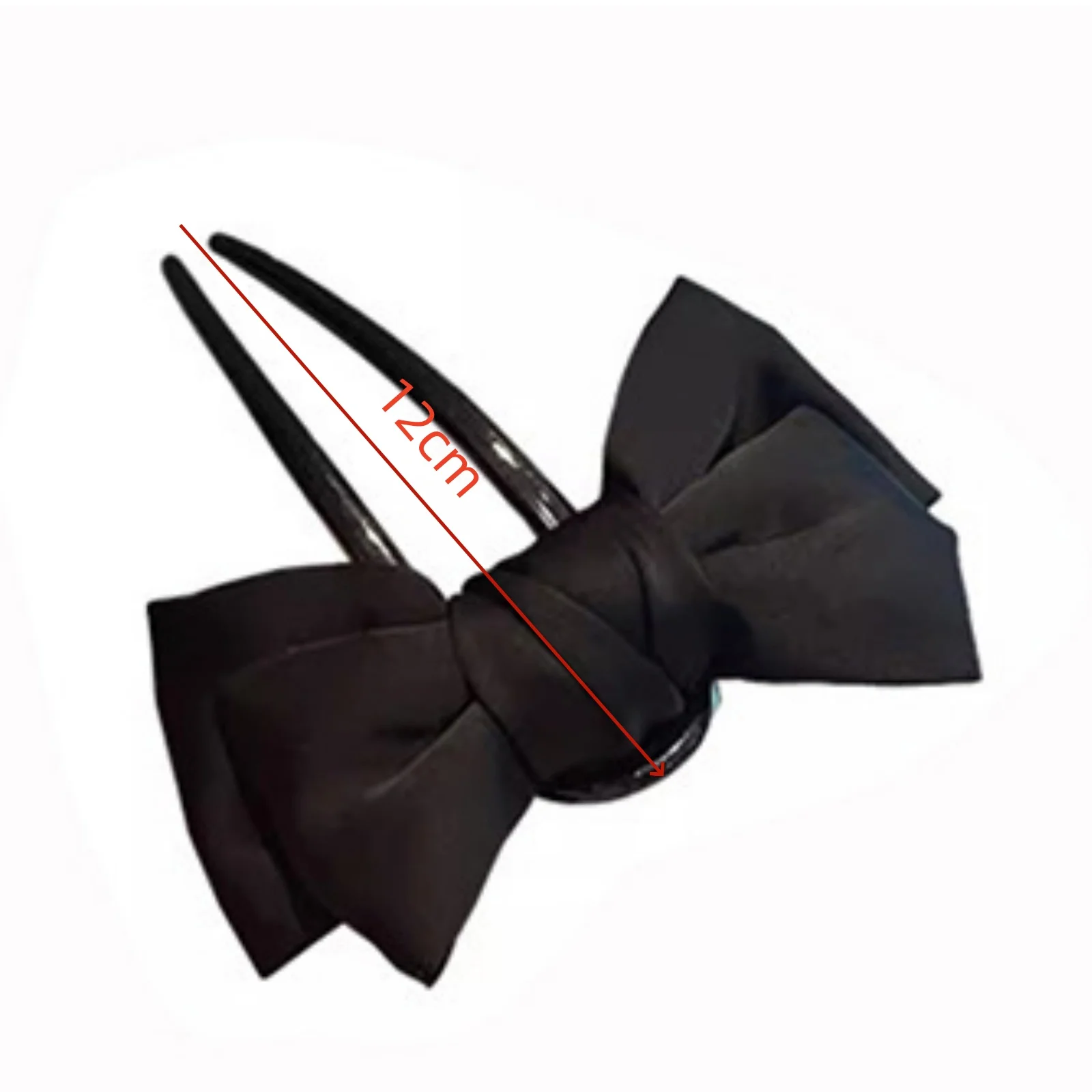 1PC Black Bow Hair Clip, Fabric Bow Hairpin, Stylish Hair Accessory for Women, Perfect for Updos & Elegant Hairstyles