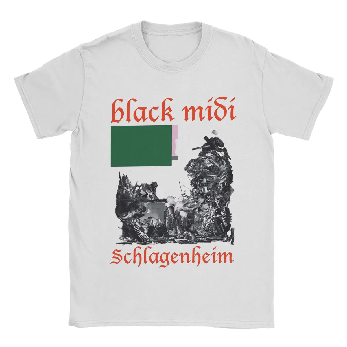 Black Midi T-Shirt for Men Humorous Cotton Tee Shirt Crew Neck