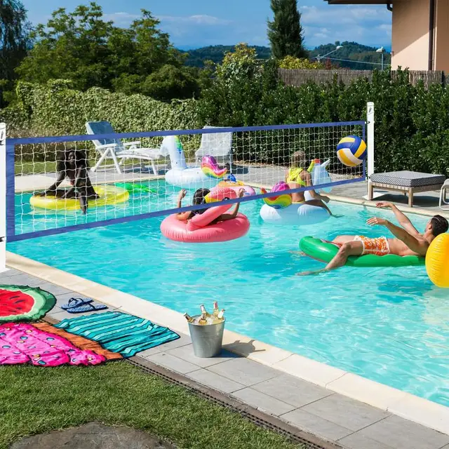 Water Volleyball Net Portable 15 X 3FT Tennis Net Replacement Swimming Pool Supplies Heavy Duty Sports Accessories For Backyard 6