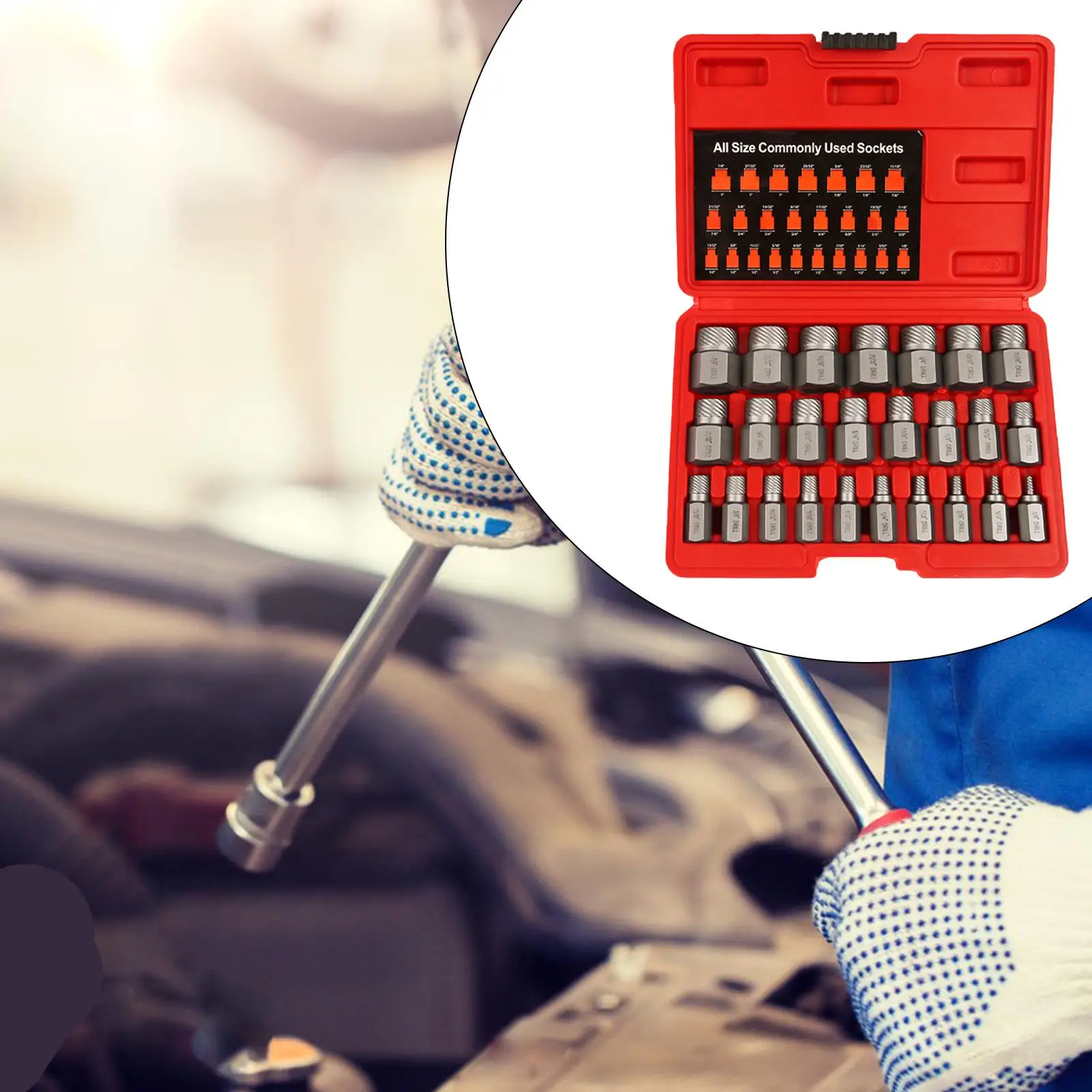

25 Pieces Screw and Bolt Extractor Kit Hex Head Alloy Steel Drill Bit