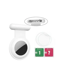Eye - Catching Adjustable Airtag Necklace with Waterproof Silicone Holder (Pin case - White)