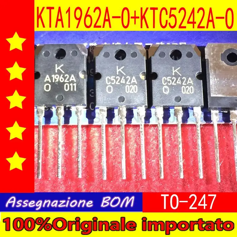 

10 pairs of KTA1962A-0 KTA1962A-O KTC5242A-O A1962A C5242A KTA1962A KTC5242A Audio power amplifier (1 / pair)