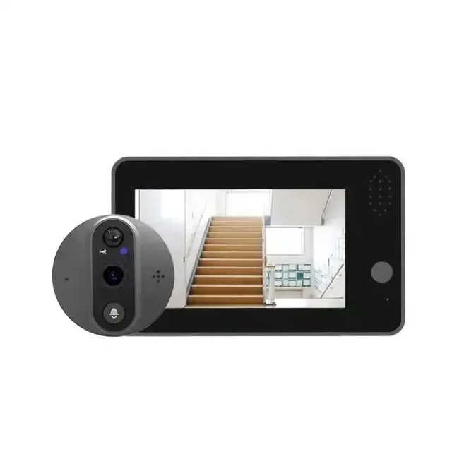 Smart 1080P WiFi Door Bell Peephole Camera Viewer Home Security Two-way Audio Night Vision 4.3' FHD Video Doorbell Camera 6