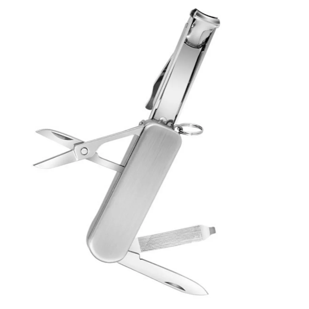 Multi-purpose Nail Clippers 5-In-1 Nail Clippers Folding Stainless Steel Keychain Multi-purpose Kit Manicure Tools