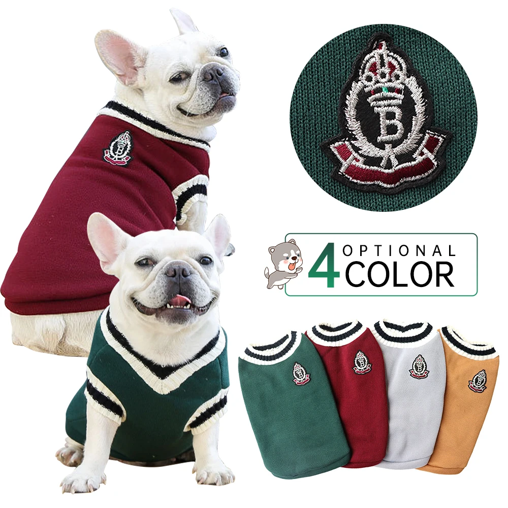 hun Aanbevolen De slaapkamer schoonmaken College Stijl Hond Trui Winter Warm Hondenkleding Voor Kleine Middelgrote  Honden Puppy Cat Vest Chihuahua Franse Bulldog Yorkie jas - AliExpress