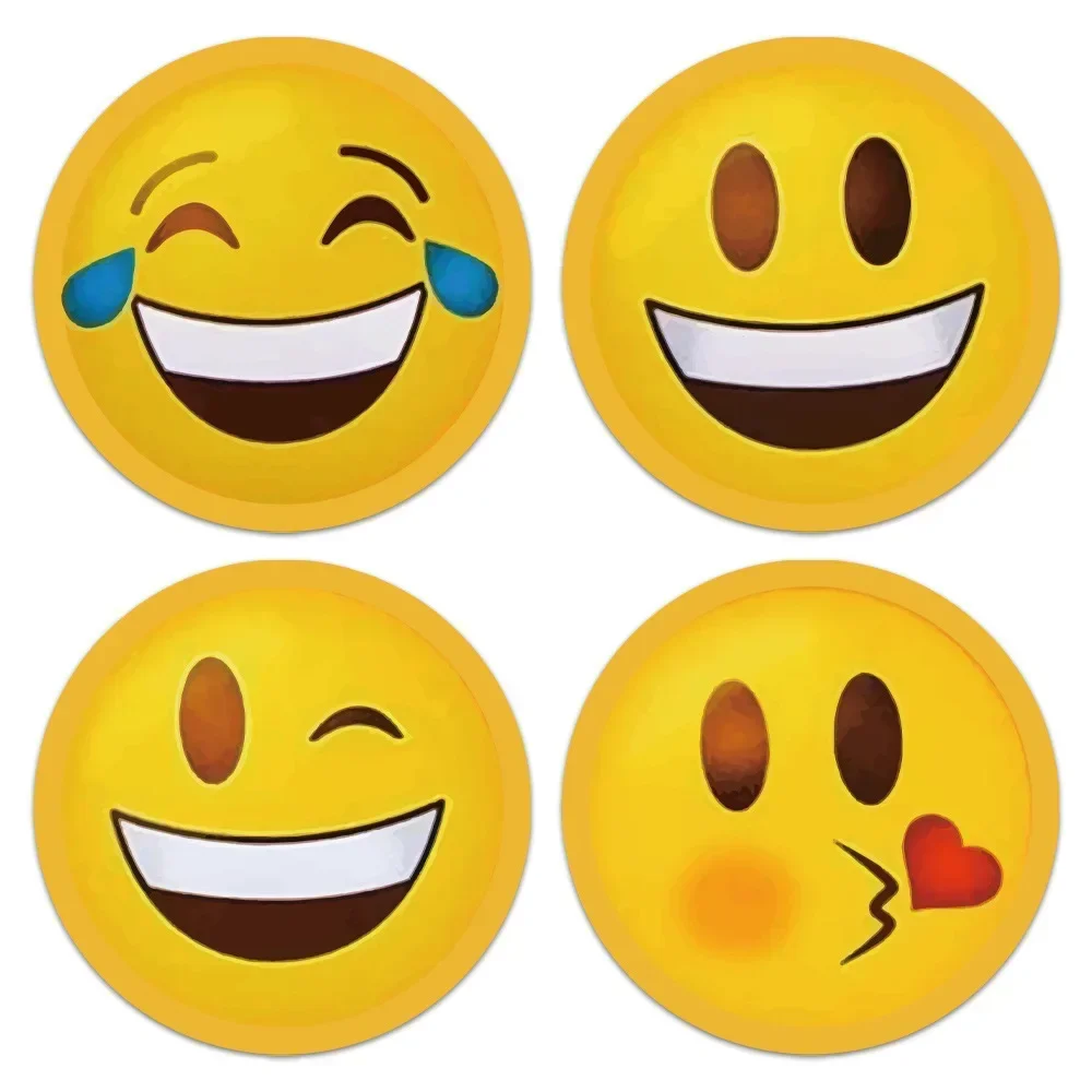Anime Stickers 500Pcs/Roll Cartoon Funny Smile Face Expression Reward Stickers 8 Designs 2.5cm/1.0in Round for PC Pad Fridge Gift Diy Decor