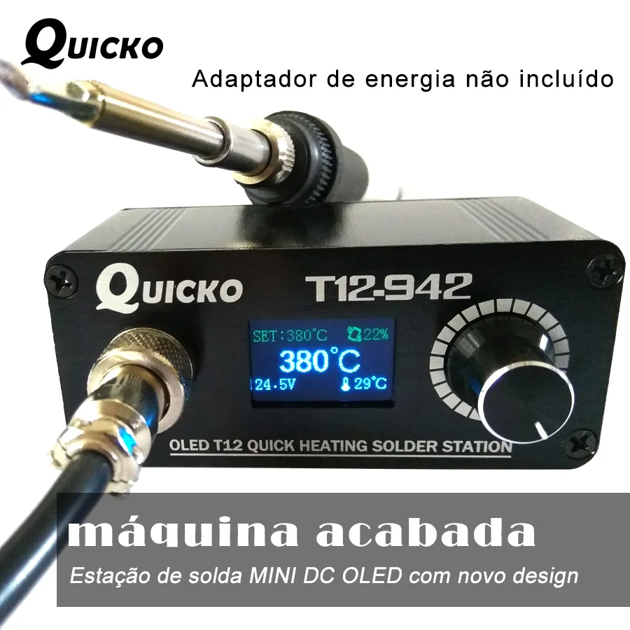 T12-942 OLED MINI soldering station Digital electronic welding iron DC Version Portable without power supply QUICKO