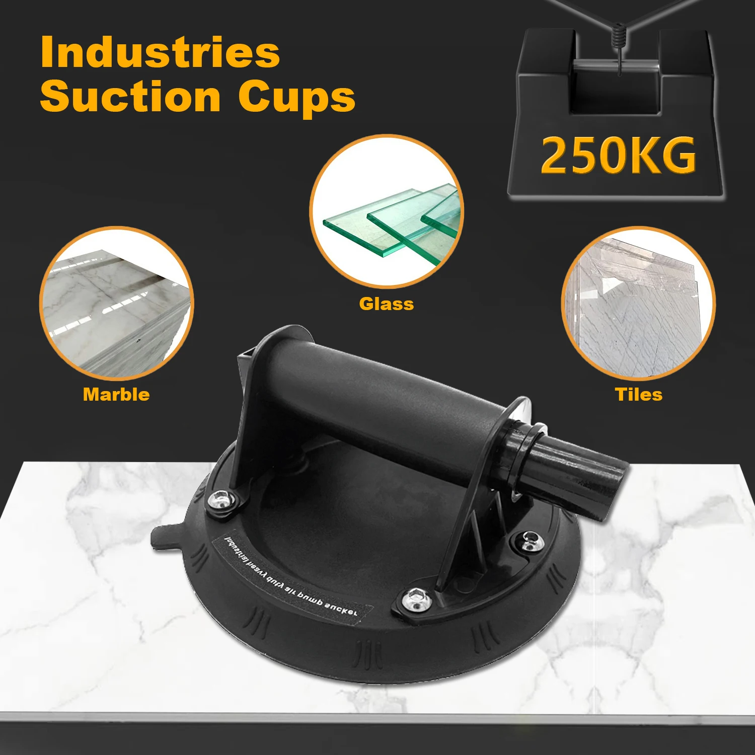 Vacuum Suction Cup 250kg Loading Capacity for Tile Adsorption Granite Glass Lifting 8 Inch Cup vacuum suction cup