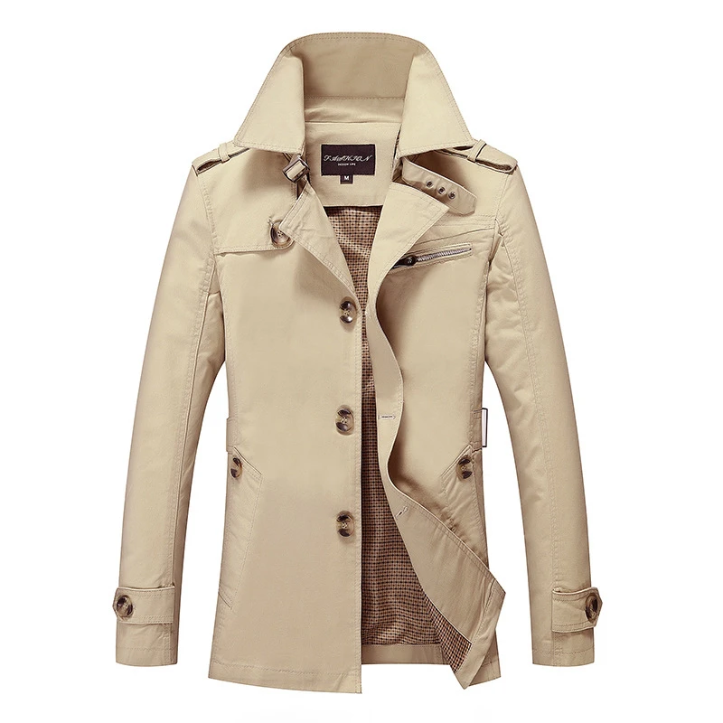 

New spring and autumn men's jacket mid-length young British fashion slim windbreaker jacket