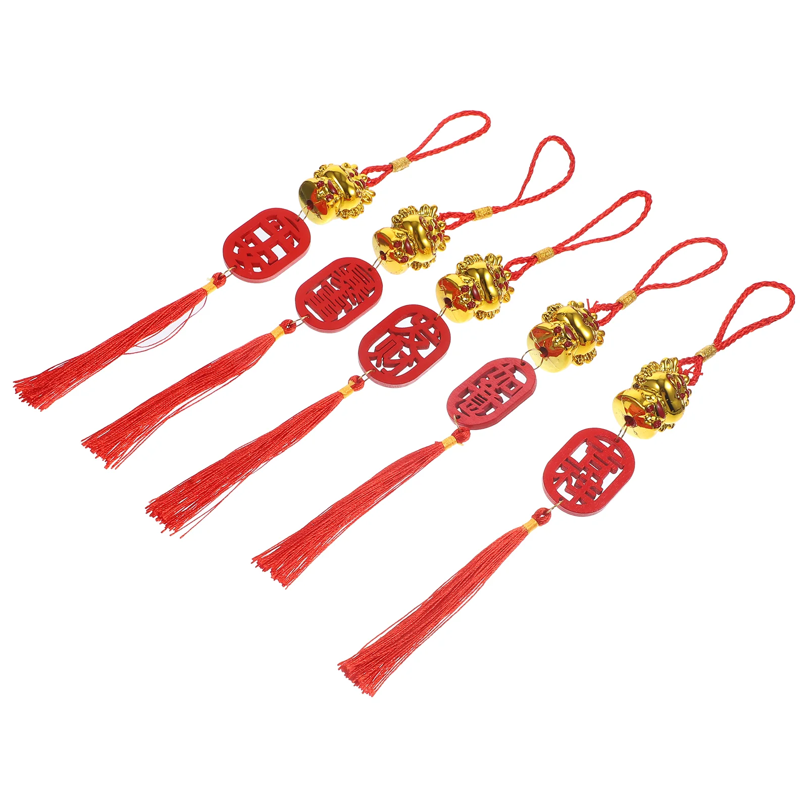

5 Pcs 2024 Year of The Dragon Bonsai Small Hanging Lucky Decoration Plant Moving to New House Spring Festival Pendant (Fu) 6pcs