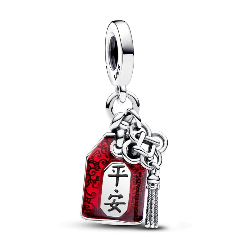 Hot Sale Red Series Heart Beating Maple leaves Flower Safety Charms Beads Fit Original 925 Sterling Silver Bracelet DIY Jewelry 4