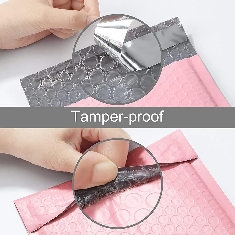 

100 Shipping Self Poly Envelopes Mail Mailer Holographic Mailing Padded for Pcs Padding Seal Bag Pink Packaging Bubble