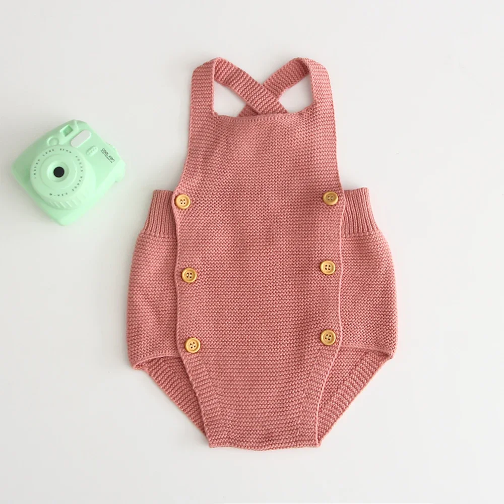 Newborn Baby Boys Clothes New 2024 Baby Knitting Rompers Cute Overalls Infantil Baby Girl Boy Sleeveless Romper Jumpsuit 0-24M